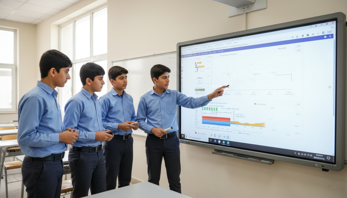 عکس از نمودار علمی دانش آموزان